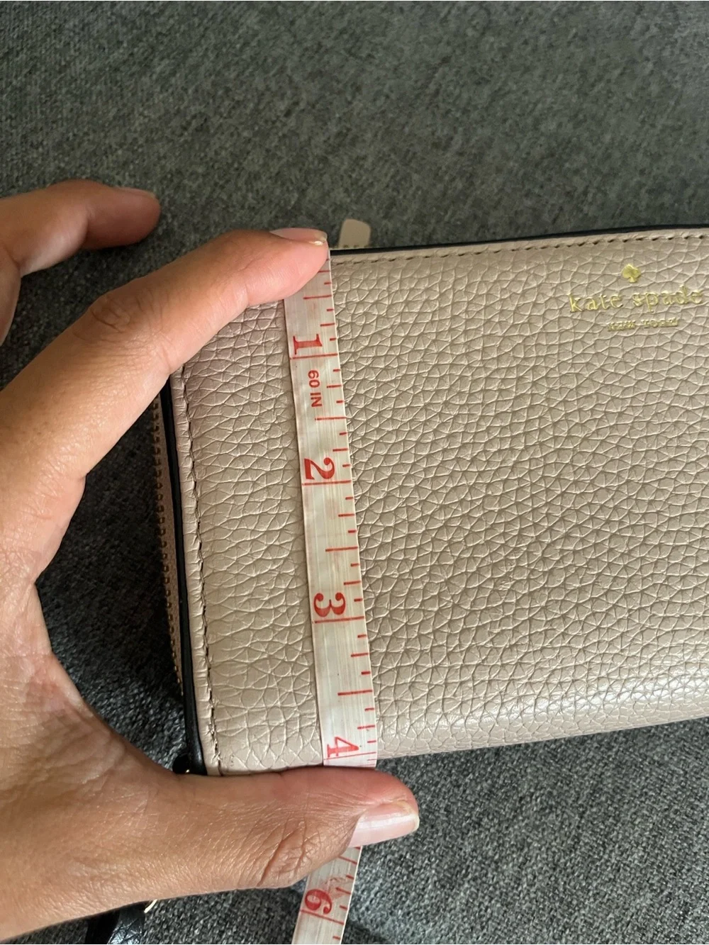 Kate Spade Beige Pebbled Leather Long Wallet